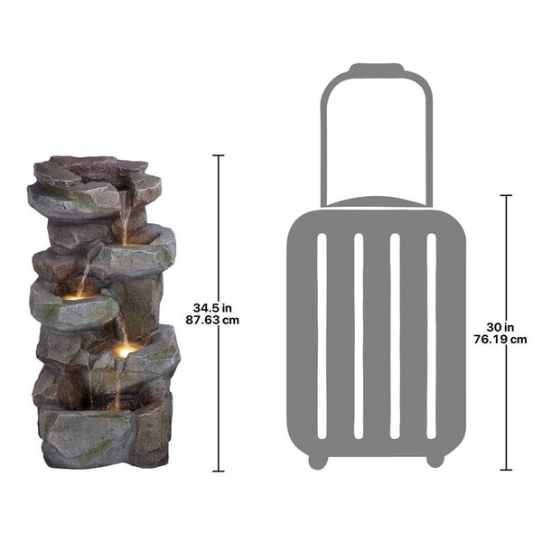 Design Toscano Rocky Peak Cascading Waterfall Garden Fountain - SH202670