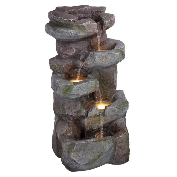 Design Toscano Rocky Peak Cascading Waterfall Garden Fountain - SH202670