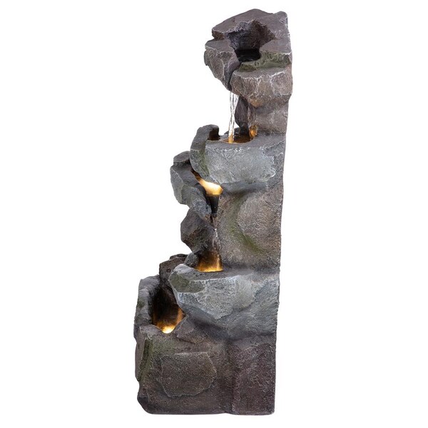 Design Toscano Rocky Peak Cascading Waterfall Garden Fountain - SH202670