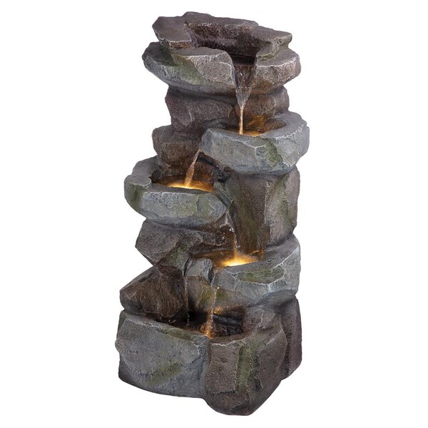 Design Toscano Rocky Peak Cascading Waterfall Garden Fountain - SH202670