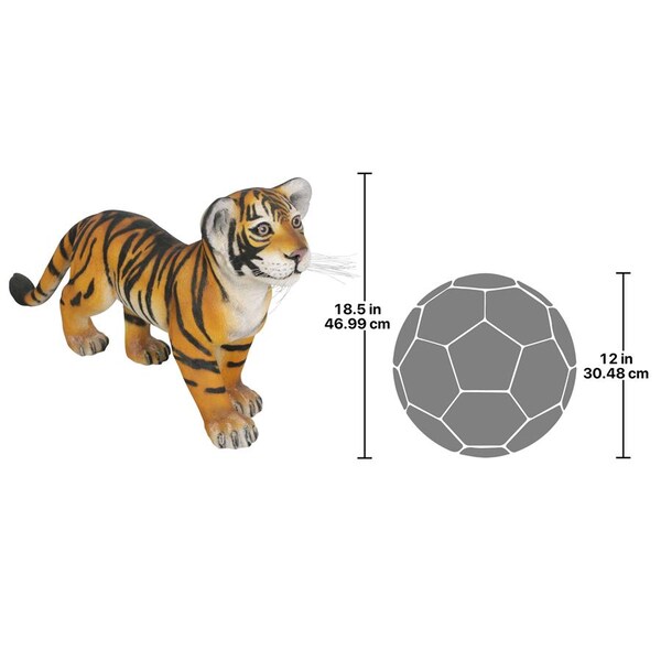 Design Toscano The Grand-Scale Standing Bengal Tiger Cub Statue - NE80150