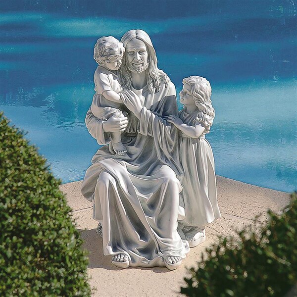 Design Toscano Jesus Loves the Little Children Garden Sculpture - DB32131
