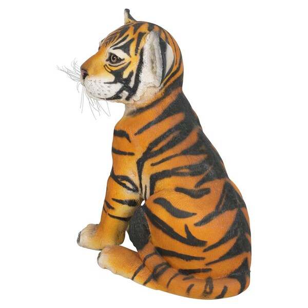 Design Toscano The Grand-Scale Sitting Bengal Tiger Cub Statue - NE80149