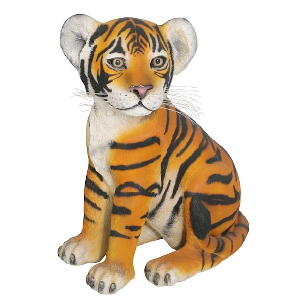 Design Toscano The Grand-Scale Sitting Bengal Tiger Cub Statue - NE80149