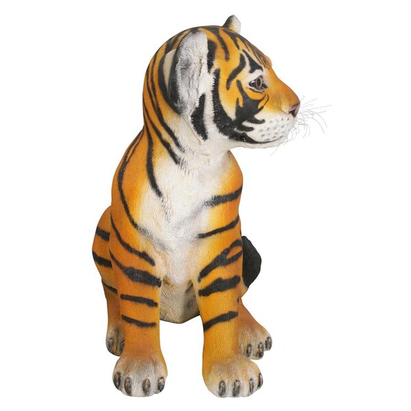 Design Toscano The Grand-Scale Sitting Bengal Tiger Cub Statue - NE80149