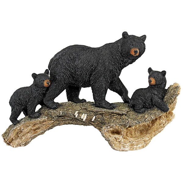 Design Toscano Controlling the Cubs, Mother Black Bear Animal Statue - QL1559498