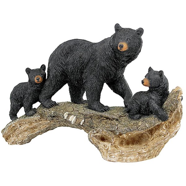 Design Toscano Controlling the Cubs, Mother Black Bear Animal Statue - QL1559498