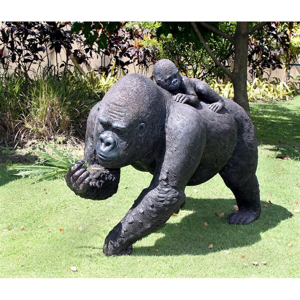 Design Toscano The Lowland Gorillas Mother & Child Great Ape Statue - NE100050
