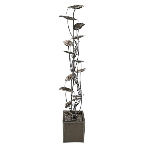 Design Toscano Wandering Leaf Cascading Metal Tower Fountain - FU71592