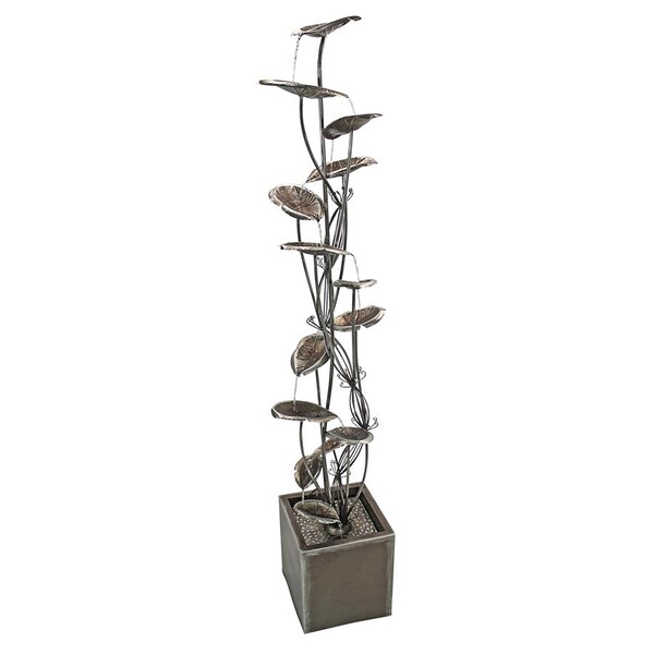 Design Toscano Wandering Leaf Cascading Metal Tower Fountain - FU71592