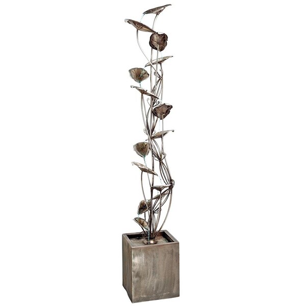 Design Toscano Wandering Leaf Cascading Metal Tower Fountain - FU71592