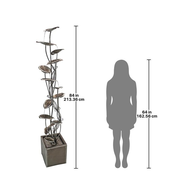 Design Toscano Wandering Leaf Cascading Metal Tower Fountain - FU71592