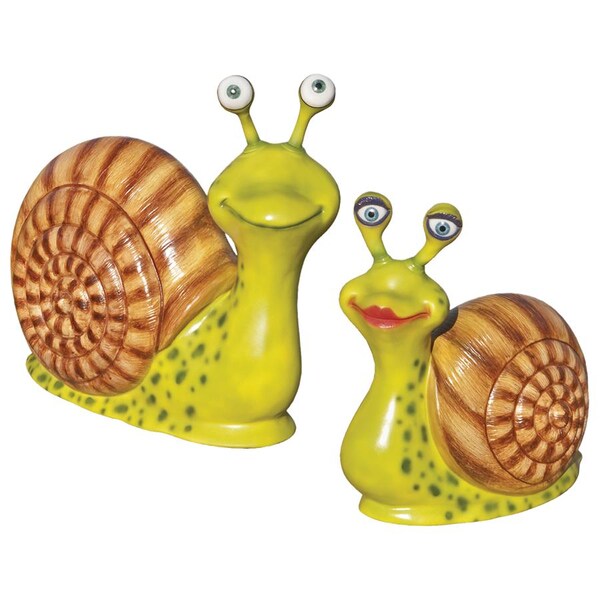 Design Toscano Madame & Monsieur Escargot, Enormous Garden Snail Statue Set - NE9867158