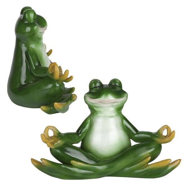 Design Toscano Strike a Pose Zen Yoga Frog Statues: Set of Two - QM913096