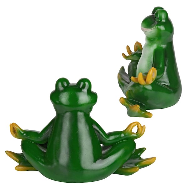 Design Toscano Strike a Pose Zen Yoga Frog Statues: Set of Two - QM913096