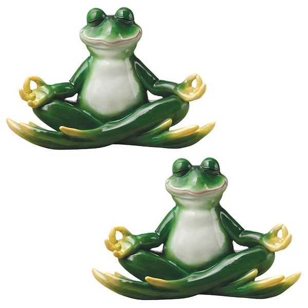 Design Toscano Strike a Pose Zen Yoga Frog Statues: Set of Two - QM913096