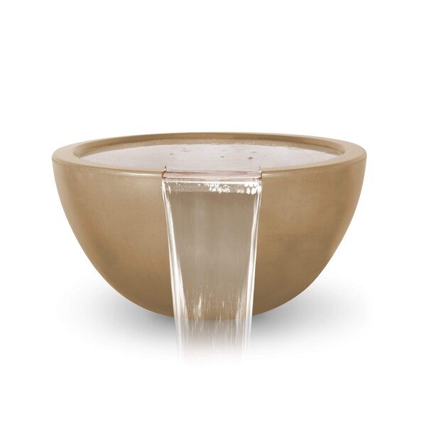 The Outdoor Plus 30 Round Luna Water Bowl - GFRC Concrete - Brown - - OPT-LUNWO30-BRN