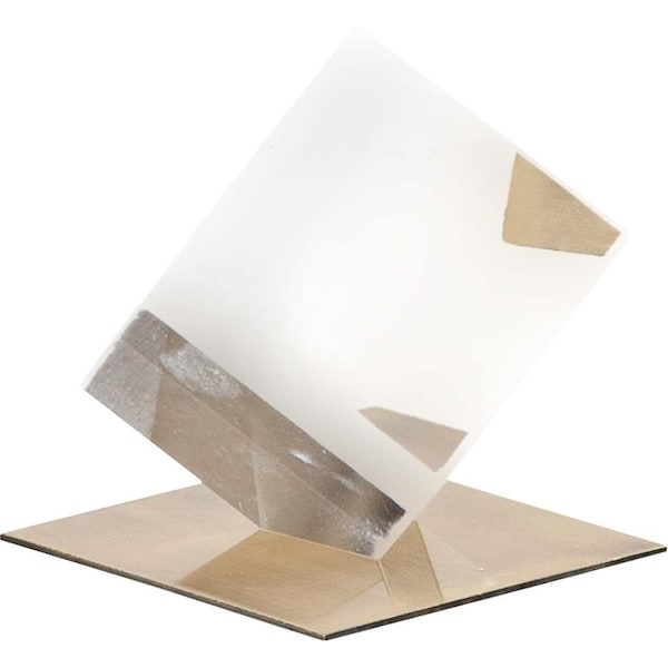 Palacedesigns 5 in. Optical Glass Cube & Gold Sculpture, Clear - PA3096388