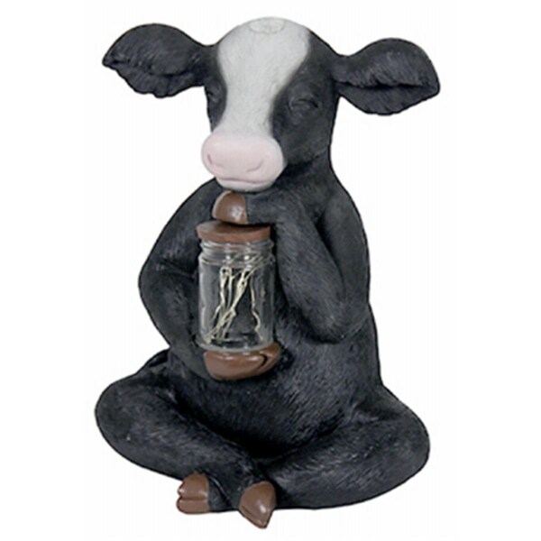 Terasu Garden Supplies Solar Cow with Firefly Jar Statue - TE3235147