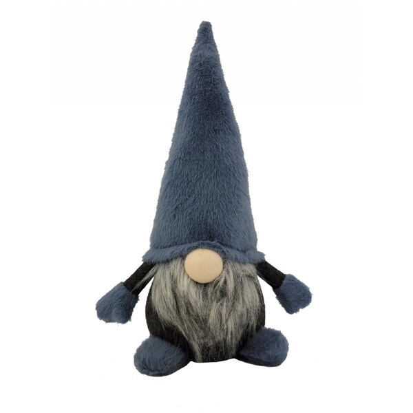 Palacedesigns 18 in. Fabric Standing Gnome Sculpture, Slate, Blue & Gray - PA3105870