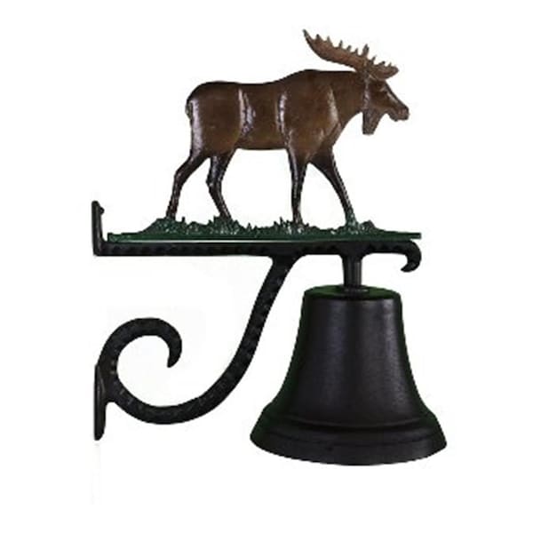 Swivel Cast Bell With Natural Color Moose Ornament - SW97981