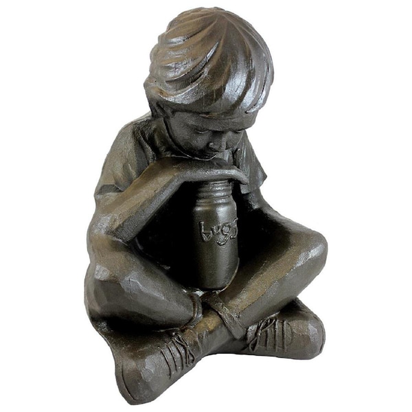 Emsco Group Emsco  16 in. Natural Bronze Appearance Nature Boy Statue - 92225-1