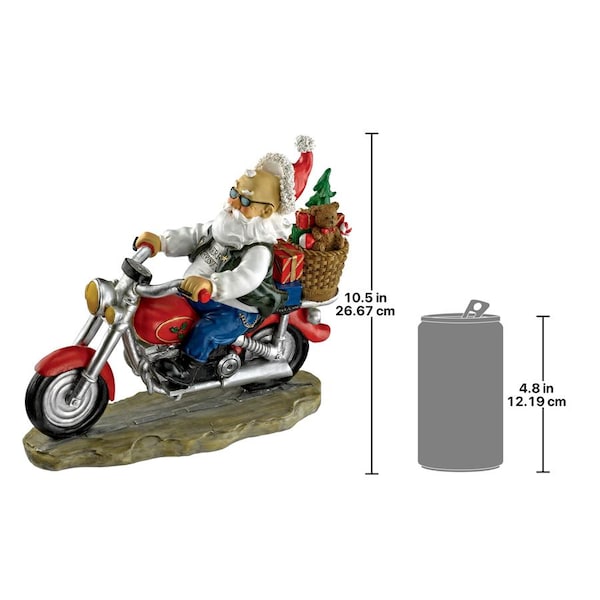 Design Toscano Old School Father Christmas Santa Biker Statue - QM2821700