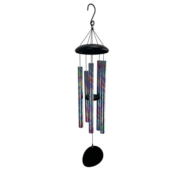 Pipers Pit 36 in. Metal Iridescent Tuned Wind Chime with S-Hook, Swirl Purple - PI3192180