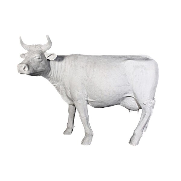 Design Toscano The Grand-Scale Wildlife Animal Collection: Holstein Cow Statue: Unpainted - NE980139