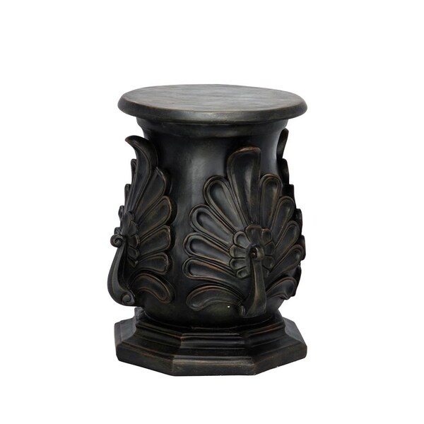 Design Toscano Classic Peacock Statuary Pedestal: Green Bronze - KY66121