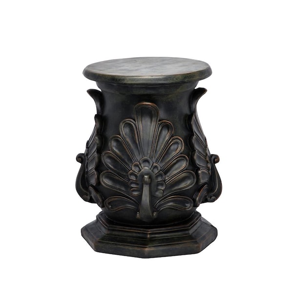 Design Toscano Classic Peacock Statuary Pedestal: Green Bronze - KY66121