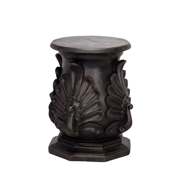 Design Toscano Classic Peacock Statuary Pedestal: Green Bronze - KY66121