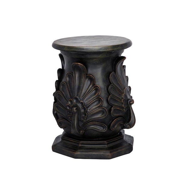 Design Toscano Classic Peacock Statuary Pedestal: Green Bronze - KY66121