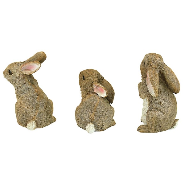 Design Toscano The Bunny Den, Garden Rabbit Statue: Set of Three - QM92008