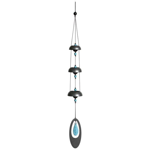Woodstock Chimes Temple Bells Outdoor Wind Chimes, Turquoise - WOODTB3TQ