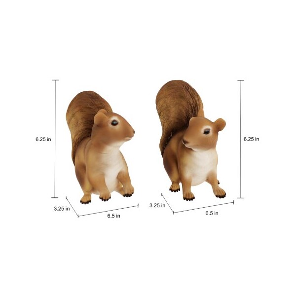 Nature Spring Set of 2 Squirrel Statues, Resin Animal Figurines for Outdoor Lawn and Garden Decor, Flower Beds - 188671EZD