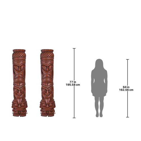 Design Toscano Grand Island Tiki Totem Statue: Set of Two - NE9150346
