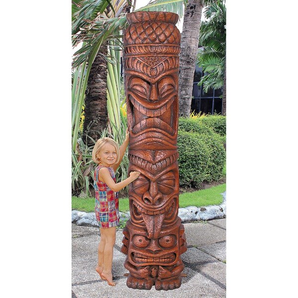 Design Toscano Grand Island Tiki Totem Statue: Set of Two - NE9150346