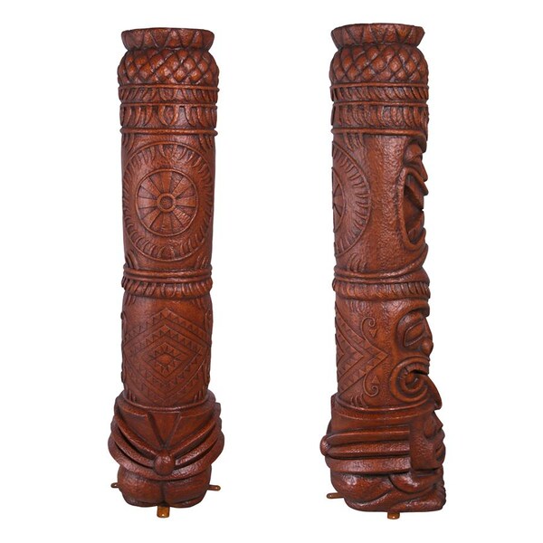 Design Toscano Grand Island Tiki Totem Statue: Set of Two - NE9150346
