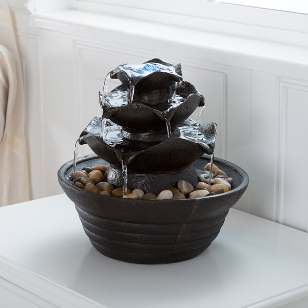 Pure Garden LED Tabletop Indoor Water Fountain - 50-140