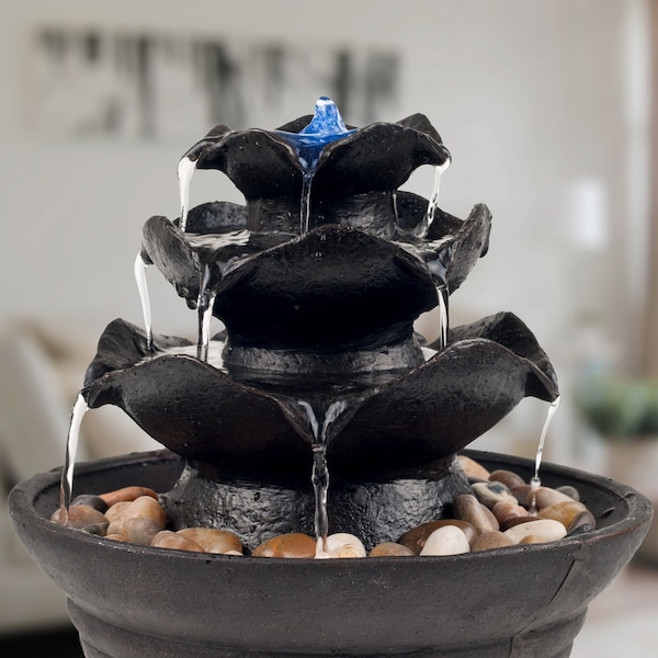 Pure Garden LED Tabletop Indoor Water Fountain - 50-140