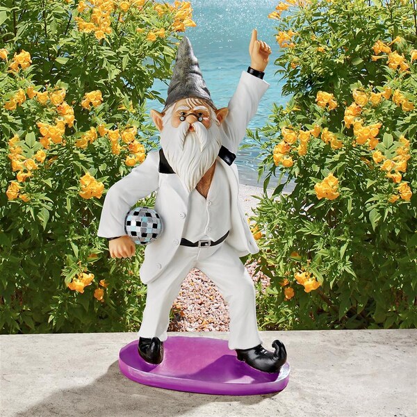 Design Toscano Disco Tony, Gnome Fever Statue - QM15010