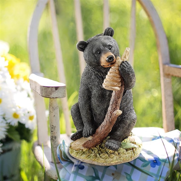 Design Toscano Honey, the Curious Black Bear Cub Statue - QL56987