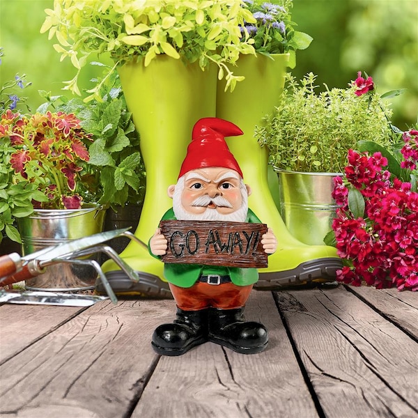 Design Toscano Mr. Bad Attitude Unwelcoming Garden Gnome Statue - AL170011