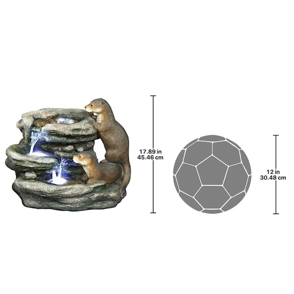 Design Toscano Bright Waters Otters Garden Fountain Sculpture - DW97060