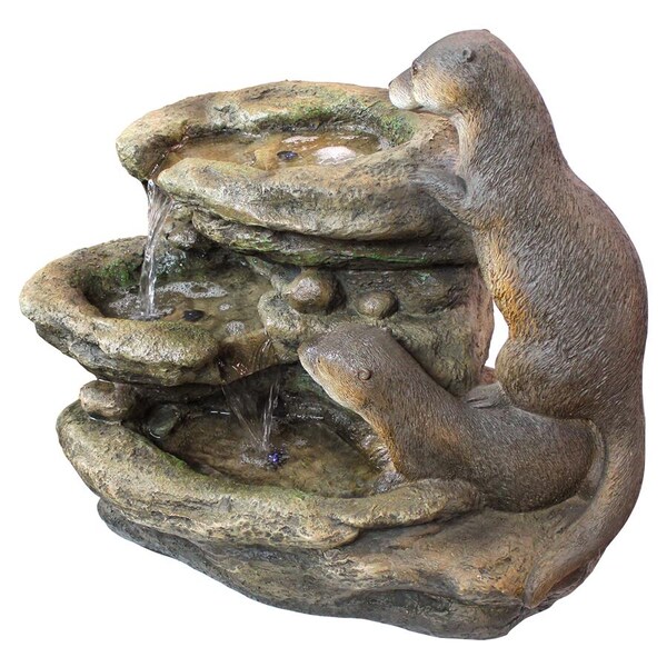 Design Toscano Bright Waters Otters Garden Fountain Sculpture - DW97060