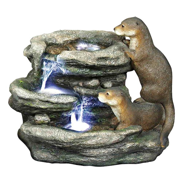 Design Toscano Bright Waters Otters Garden Fountain Sculpture - DW97060