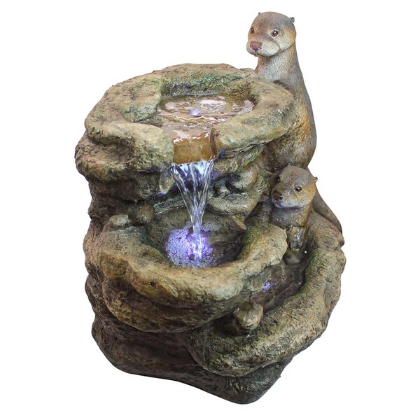 Design Toscano Bright Waters Otters Garden Fountain Sculpture - DW97060