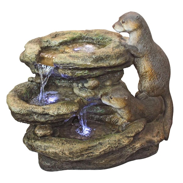 Design Toscano Bright Waters Otters Garden Fountain Sculpture - DW97060