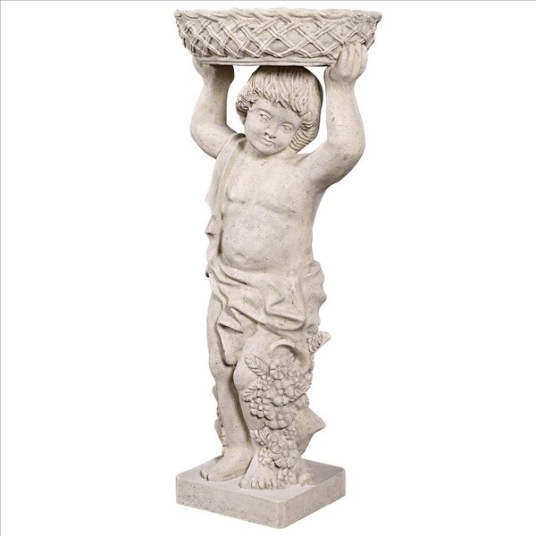 Design Toscano Young Bacchus with Basket Planter Garden Statue: Bacchus Left - NE2101295